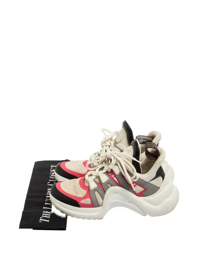 Pre-owned Louis Vuitton 2024 Archlight Leather Mesh Sneakers In White