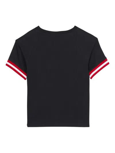 Balmain Logo-appliqué Varsity T-shirt In Black