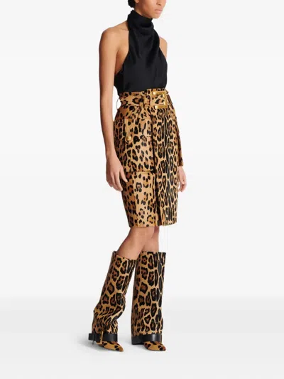 Balmain Leopard-print Skirt In Animal Print