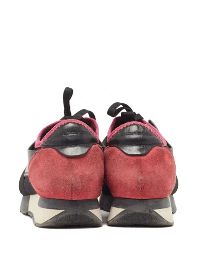Pre-owned Balenciaga 2024 Race Runner Leather Mesh Sneakers In Black