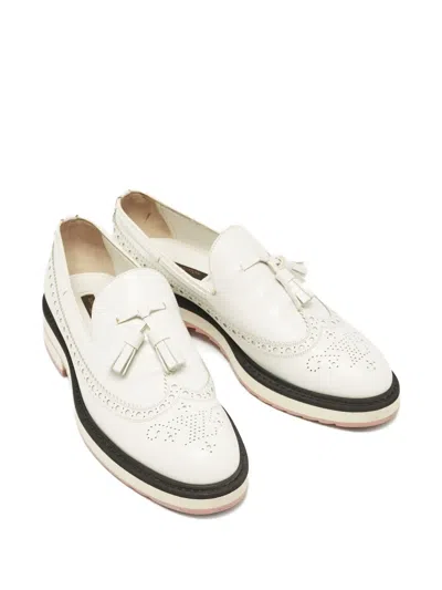 Pre-owned Louis Vuitton Tassel-detailing Loafers In White