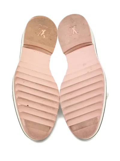 Pre-owned Louis Vuitton Tassel-detailing Loafers In White