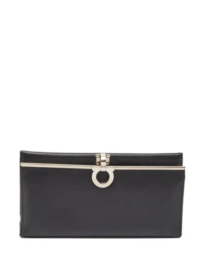 Pre-owned Ferragamo Leather Wallet In Black