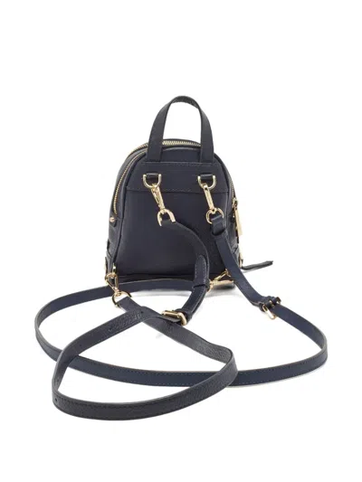 Pre-owned Michael Kors Vintage Floral Leather Backpack In Blue