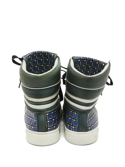 Pre-owned Marc Jacobs Vintage 2004  Plaid Leather High-top Sneakers
