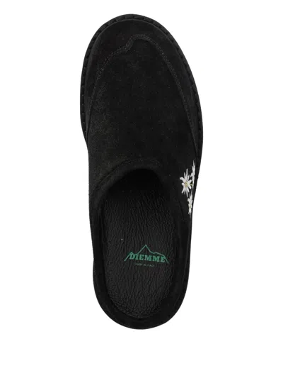 Diemme Maggiore Stella Embroidered Platform Mules In Black