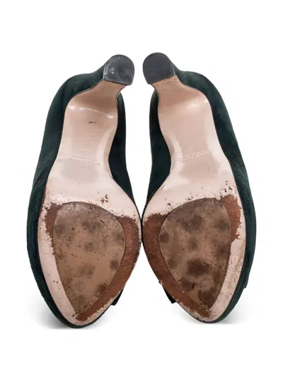 Pre-owned Miu Miu 140mm Platform Pumps In Green