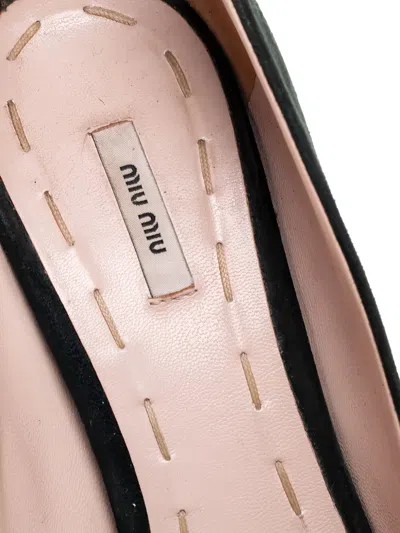 Pre-owned Miu Miu 140mm Platform Pumps In Green