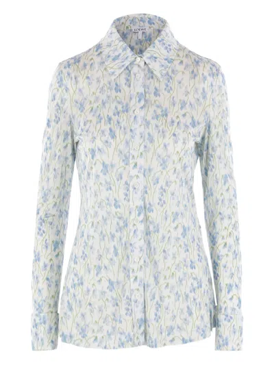 Loewe Floral Print Shirt In Blue