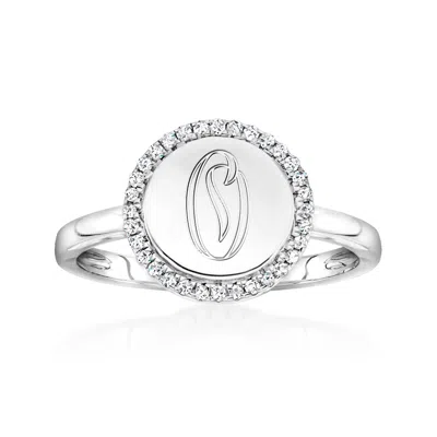 Rs Pure By Ross-simons Diamond Personalized Circle Ring In Sterling Silver