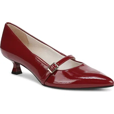 Lifestride Women's Madelyn Mary Jane Pointed Toe Kitten Heel Pumps In Burgundy