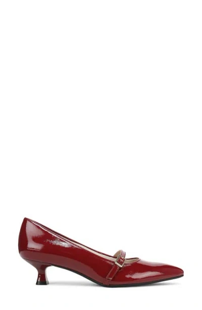 Lifestride Women's Madelyn Mary Jane Pointed Toe Kitten Heel Pumps In Burgundy