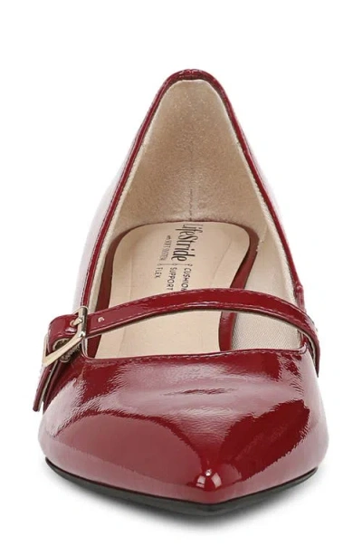 Lifestride Women's Madelyn Mary Jane Pointed Toe Kitten Heel Pumps In Burgundy