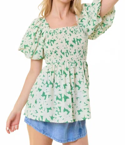 Doe & Rae Velma Top In Green In Green
