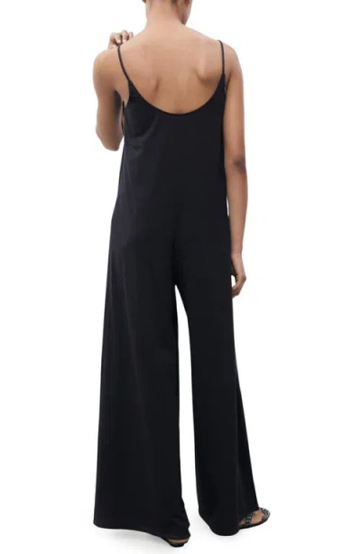 Mango Sleeveless Wide Leg Jumpsuit In Black