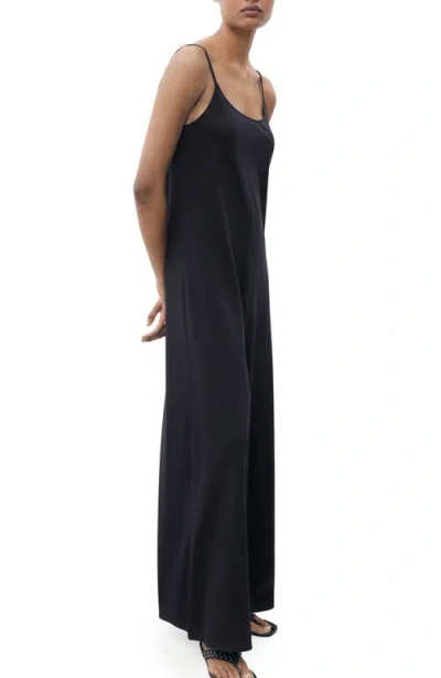 Mango Sleeveless Wide Leg Jumpsuit In Black