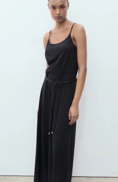 Mango Sleeveless Wide Leg Jumpsuit In Black