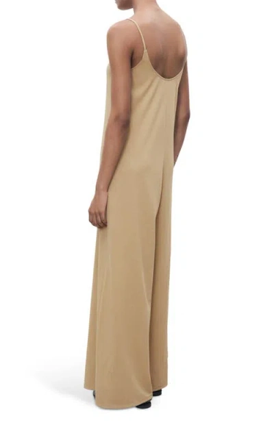 Mango Shift Long Jumpsuit Medium Brown In Neutral
