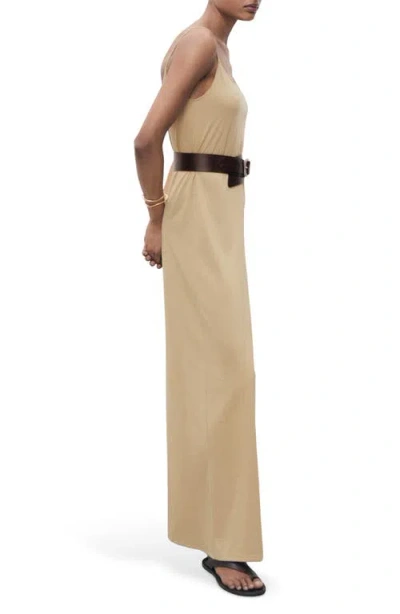 Mango Shift Long Jumpsuit Medium Brown In Neutral