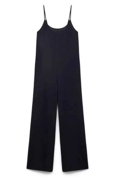 Mango Sleeveless Wide Leg Jumpsuit In Black