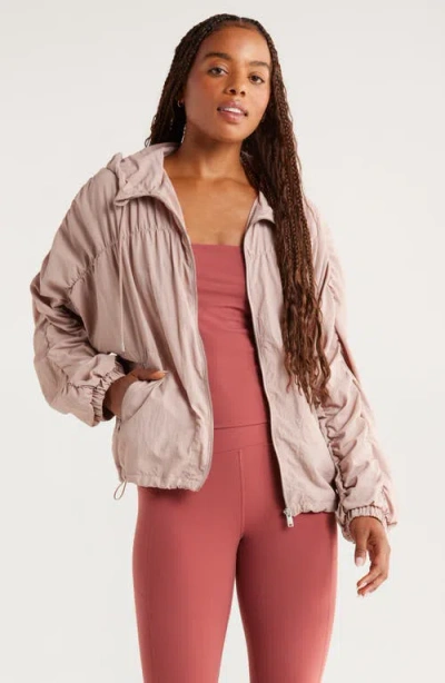 Zella Travel Lite Ruched Jacket In Pink
