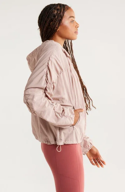 Zella Travel Lite Ruched Jacket In Pink