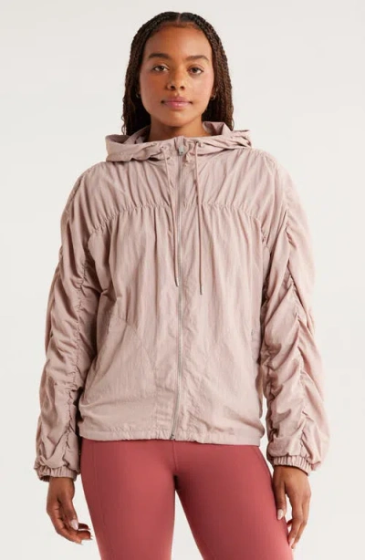 Zella Travel Lite Ruched Jacket In Pink