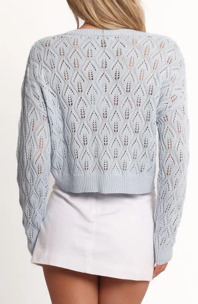 Petal And Pup Petal & Pup Ellen Openwork Cardigan In Blue