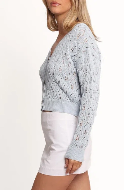 Petal And Pup Petal & Pup Ellen Openwork Cardigan In Blue