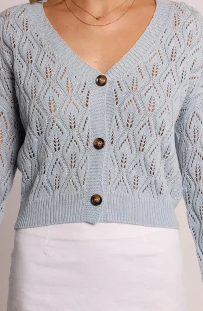 Petal And Pup Petal & Pup Ellen Openwork Cardigan In Blue