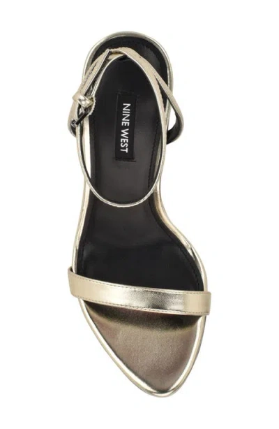 Nine West Women's Reina Ankle Strap Stiletto Sandals In Gold