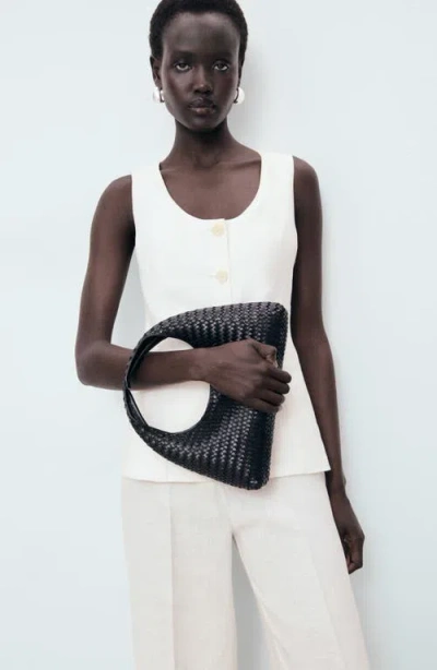 Mango Suit-style Linen Jumpsuit Off White In White