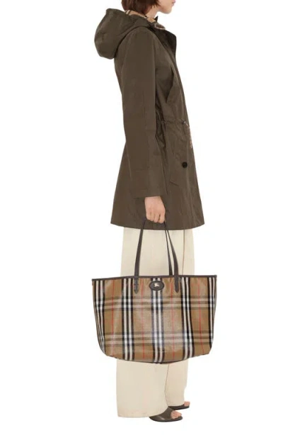 Burberry Medium Tote Bag Highlands Rectangular Check In Brown