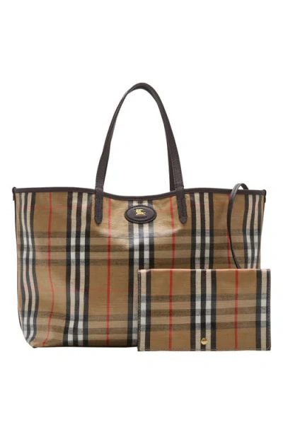 Burberry Medium Tote Bag Highlands Rectangular Check In Brown