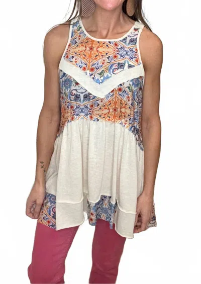 Pol Destiny Sleeveless Tunic Top In Multi In Multi