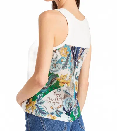Drew Women's Nian Back Tank In Kelly/white