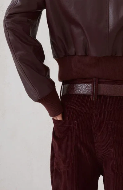 Brunello Cucinelli Bordeaux Corduroy Pants With Concealed Front Closure