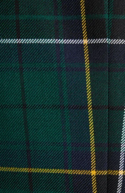 Alexander Mcqueen Single-breasted Wool Tartan Jacket With Peak Lapels In Green
