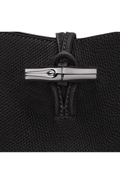 Longchamp Medium Le Roseau Leather Hobo Bag In Black