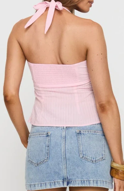 Princess Polly Isabetta Cotton Halter Top In Pink