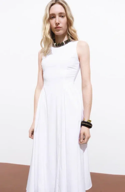 Mango Flared Midi-dress White In White
