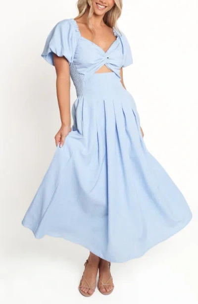 Petal And Pup Petal & Pup Cintra Puff Sleeve Maxi Dress In Blue