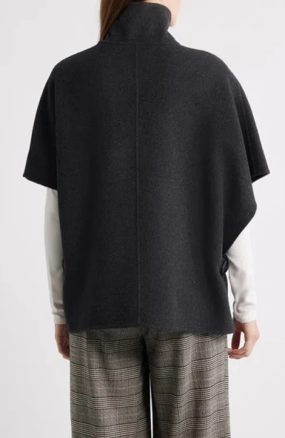 Michael Kors Double Face Wool Blend Cape In Black