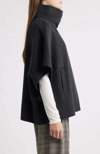 Michael Kors Double Face Wool Blend Cape In Black