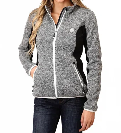 Roper Women's Sweater Knit Jacket In Grey Multi