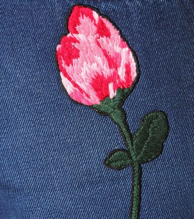 Shop Gucci Embroidered Denim Shorts