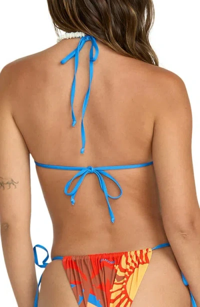 Billabong Feel The Heat Remi Triangle Bikini Top In Multi In Red