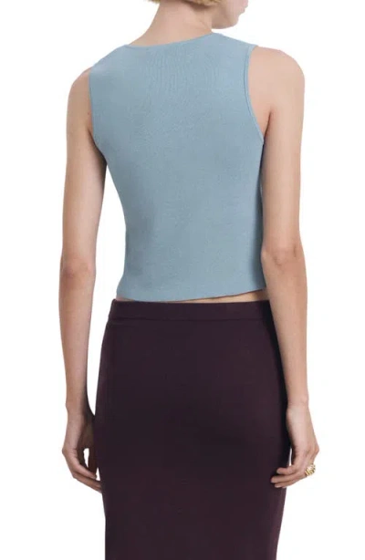 Mango Scoop Neck Sweater Tank In Blue