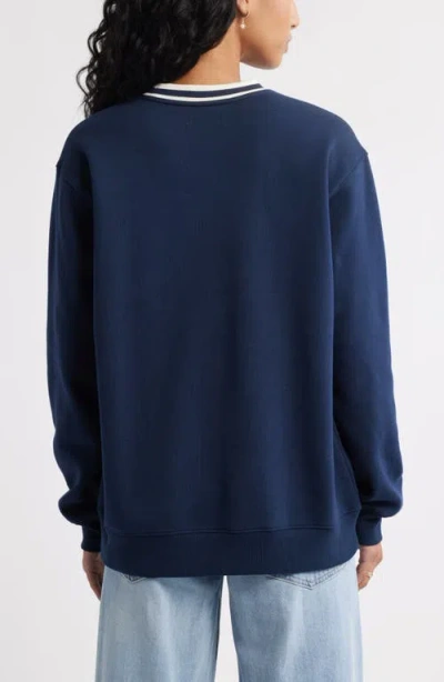 Bp. Oversize Graphic Crewneck Sweatshirt In Blue