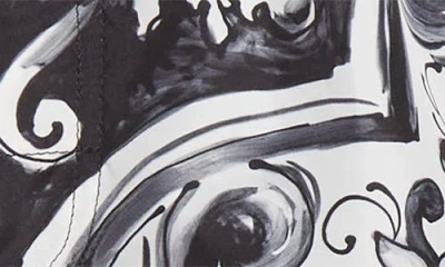 Dolce & Gabbana Printed Bermuda Style Shorts With Elastic Waist In Black